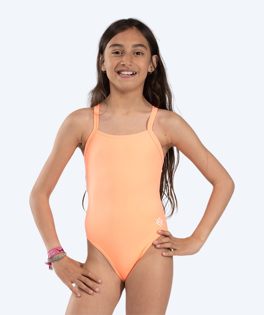 Watery Badeanzug für Mädchen - Freestyler Solid - Koralle